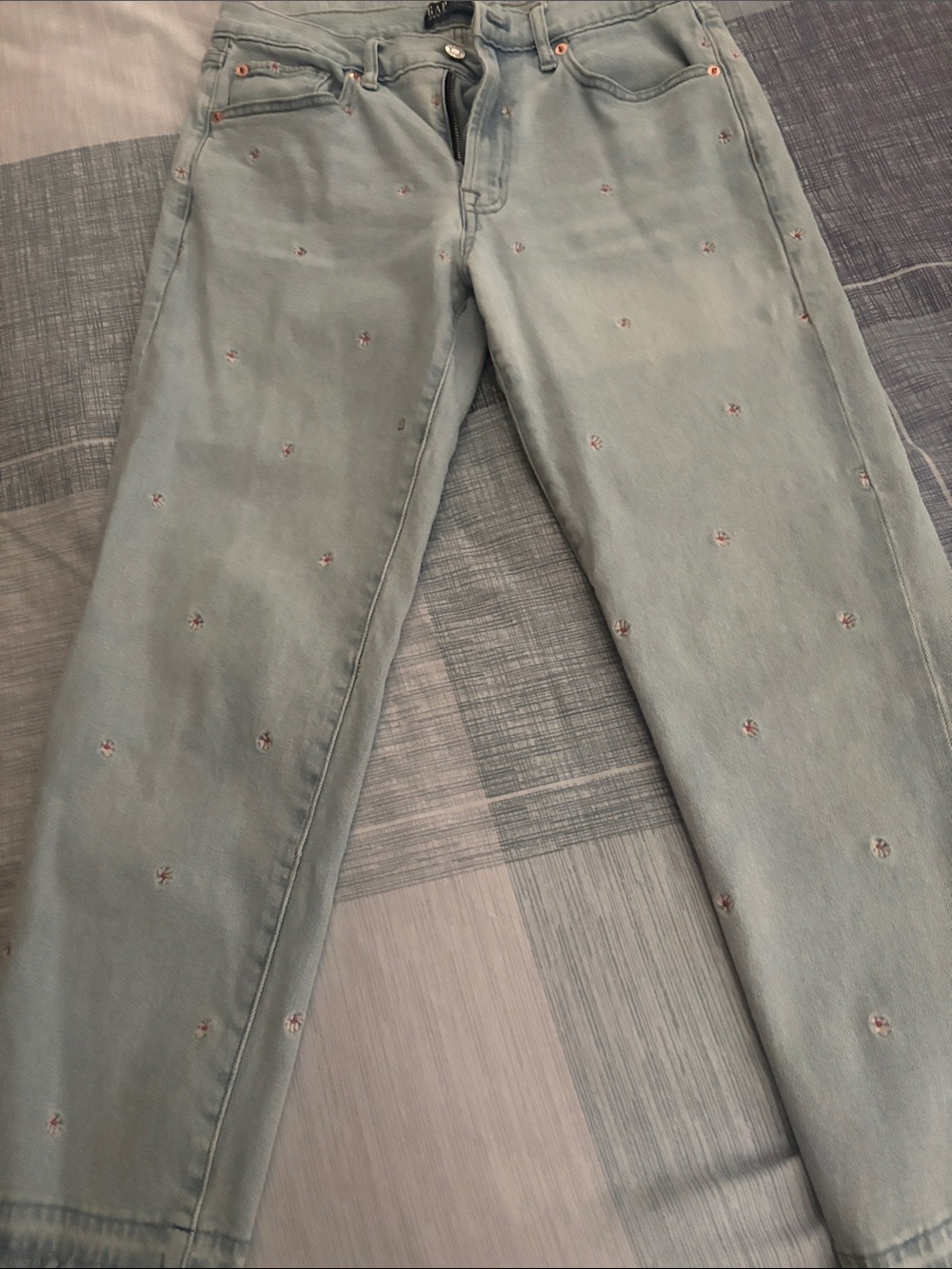 GAP Light Blue Embroidered Boyfriend Jeans